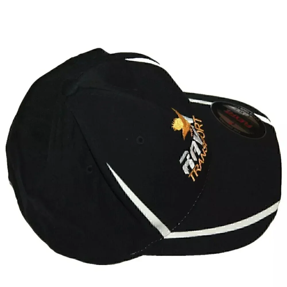Raven Transport Baseball Hat Semi Truck Drivers Cap Eagle Flex Fit Trucker Sz L